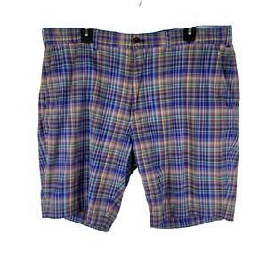 Polo Golf Ralph Lauren Madras Plaid Shorts Mens 38" Golf Classic Fit 10" Blue